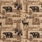 Black Brown Novelty Tapestry Woven Pattern Upholstery Fabric by The Yard - SKU: Finnegan Woodland